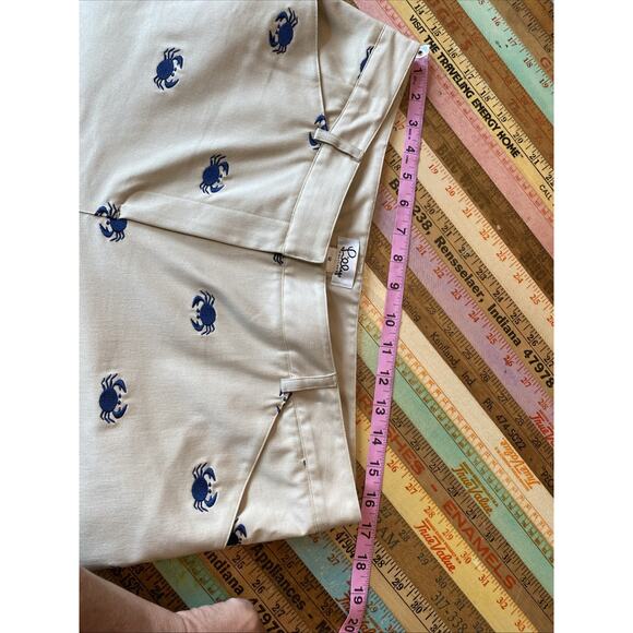Lilly Pulitzer 12 Embroidered Crab Khaki Chino Pants Preppy Coastal Classic Crop - Picture 10 of 15